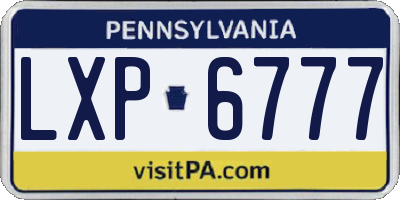 PA license plate LXP6777