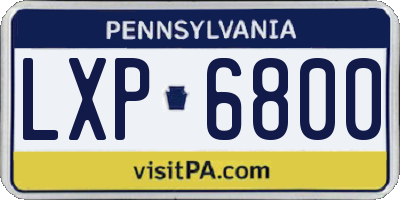 PA license plate LXP6800