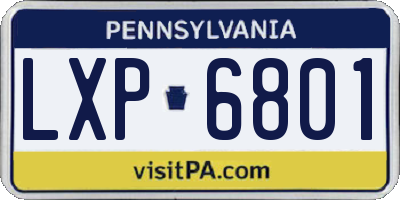 PA license plate LXP6801