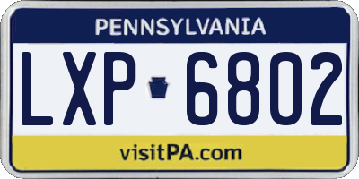 PA license plate LXP6802