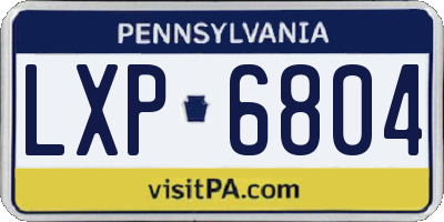 PA license plate LXP6804