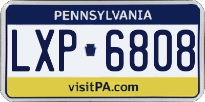 PA license plate LXP6808