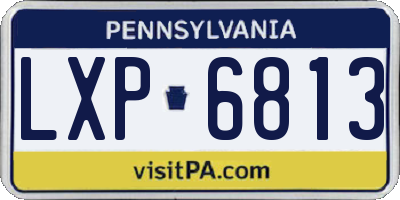 PA license plate LXP6813