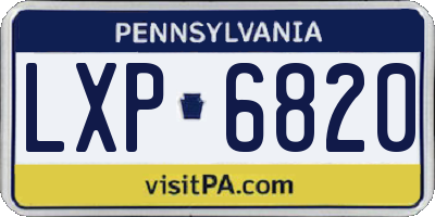 PA license plate LXP6820
