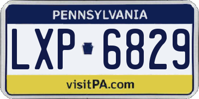 PA license plate LXP6829