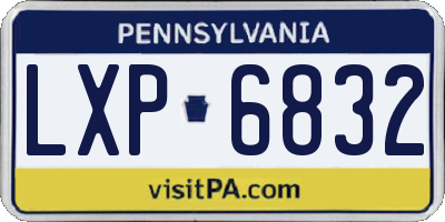 PA license plate LXP6832
