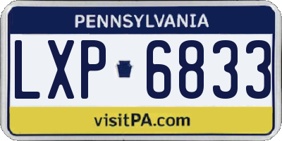 PA license plate LXP6833