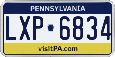 PA license plate LXP6834