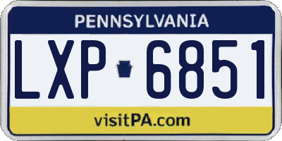 PA license plate LXP6851
