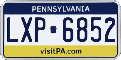PA license plate LXP6852