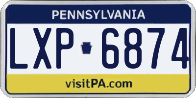 PA license plate LXP6874