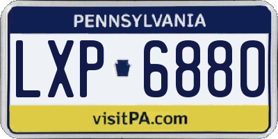 PA license plate LXP6880
