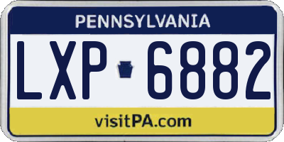 PA license plate LXP6882