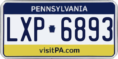 PA license plate LXP6893