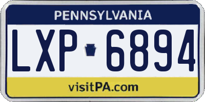 PA license plate LXP6894