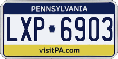 PA license plate LXP6903