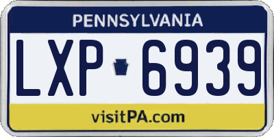 PA license plate LXP6939