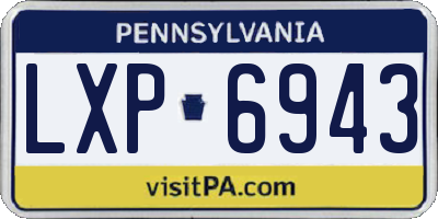 PA license plate LXP6943