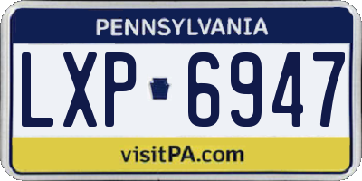 PA license plate LXP6947