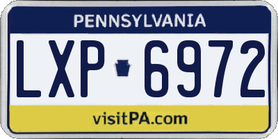 PA license plate LXP6972