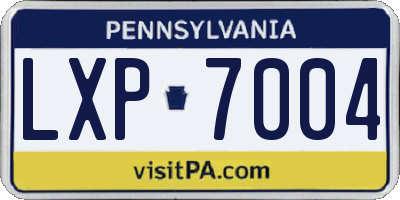 PA license plate LXP7004