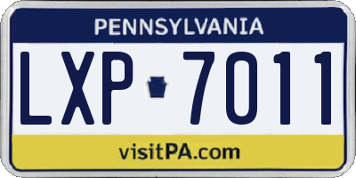 PA license plate LXP7011