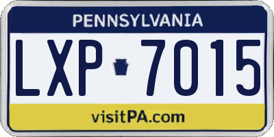 PA license plate LXP7015