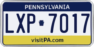 PA license plate LXP7017