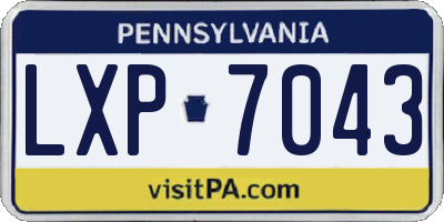 PA license plate LXP7043