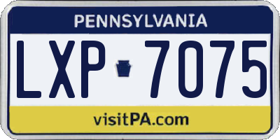 PA license plate LXP7075