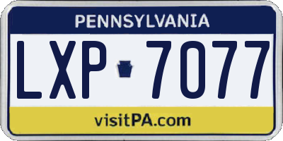 PA license plate LXP7077