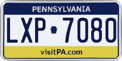 PA license plate LXP7080