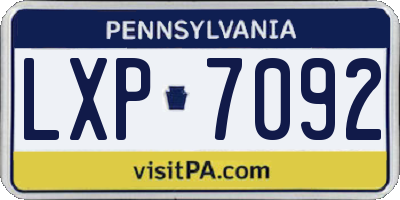 PA license plate LXP7092