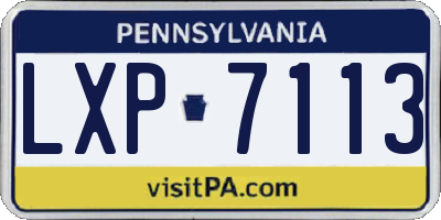 PA license plate LXP7113