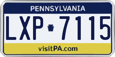 PA license plate LXP7115