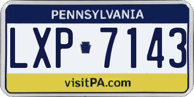 PA license plate LXP7143