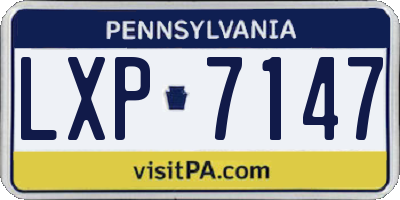 PA license plate LXP7147