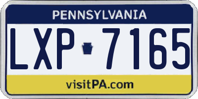 PA license plate LXP7165
