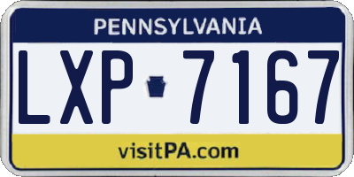 PA license plate LXP7167
