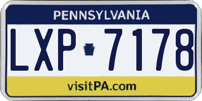 PA license plate LXP7178