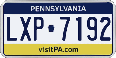 PA license plate LXP7192