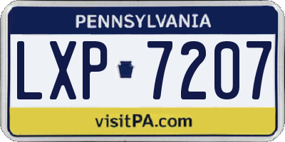PA license plate LXP7207