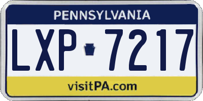 PA license plate LXP7217