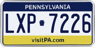 PA license plate LXP7226