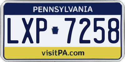 PA license plate LXP7258