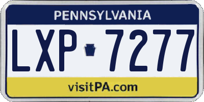 PA license plate LXP7277