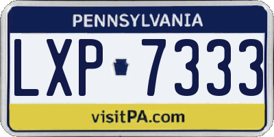 PA license plate LXP7333