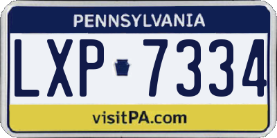PA license plate LXP7334