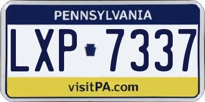 PA license plate LXP7337