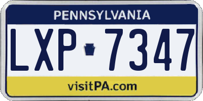 PA license plate LXP7347